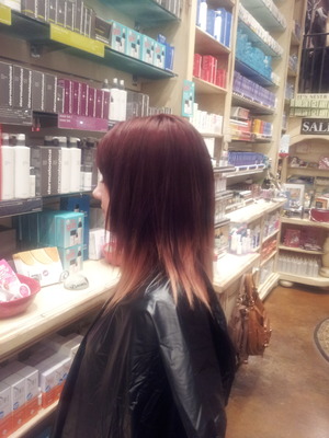This is CHI hair color 7RR with 10G