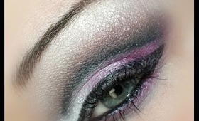 Pink, White, sparkle cut crease using My Beauty Addiction Cosmetics