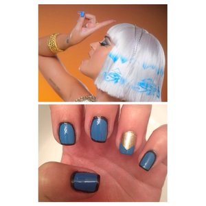 Nails inspired from Katy Perry's "Dark Horse" video 💙