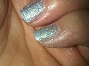 Eyeshadow mixed with clear polish and glitter