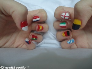 Nails painted with the flags of the countries participating in the Euro 2012 tournament 