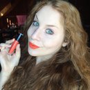 Simple Fall Makeup Look with Bold Orange Lips