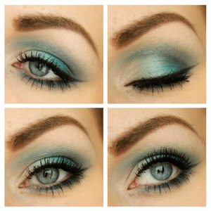 using only blue shadows from sleek "curacao" and "original" palette :)