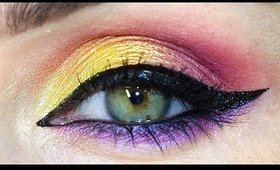 Bright Gold & Purple Eye Tutorial ft: Sleek Makeup 'Rio Rio' Palette