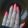 coral stiletto nails