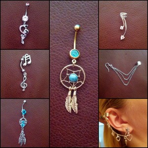 my belly rings & ear cuffs from bodycandy.com 
absolutely love them all!