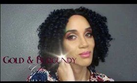 Gold Burgundy Glam Makeup Tutorial