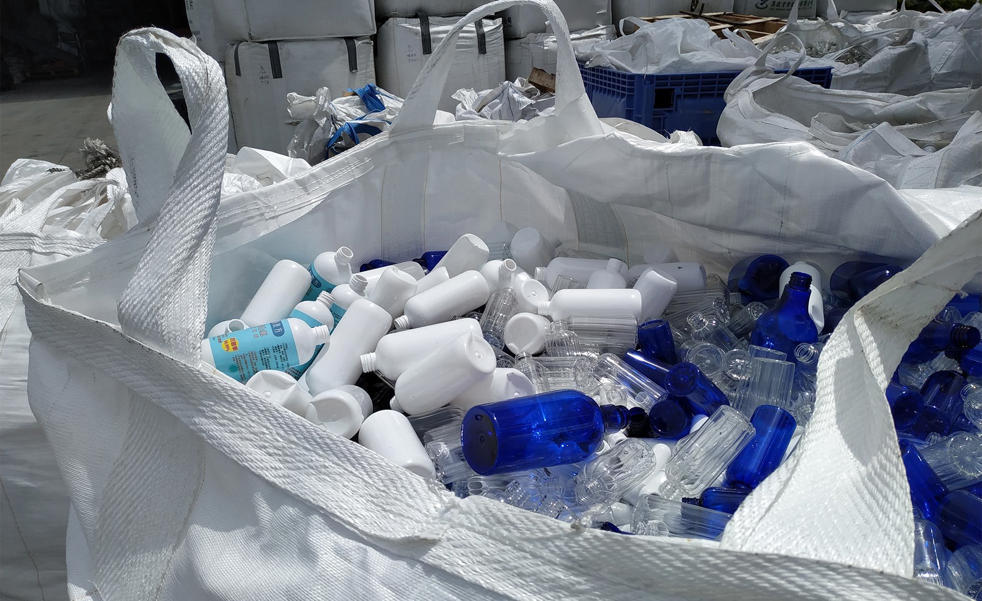 Photo: Recycled bottles waiting to be made into mob lip capsules. Image courtesy of MOB Beauty
