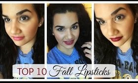 My Top 10 Fall Lipsticks & Swatches | DRUGSTORE ❤️