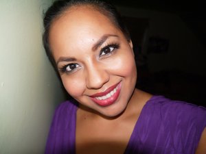 Bold eyes and semi bold lips 