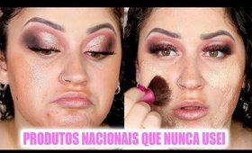 AQUELA MAKE SINISTRA COM PRODUTOS QUE NUNCA USEI #7!