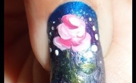 Enchanted Rose Nails! - My second entry to CuteDesigns's contest - Movie Inspired by! First theme.