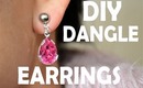 ✿ DIY Earrings, How to Make Pink Gem Dangle Earrings (EASY) ✿