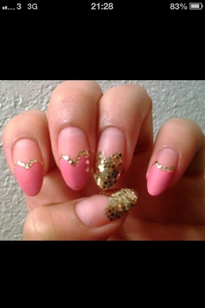 Pink&gold love hearts 