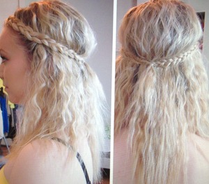 This photo is also from last summer. Cute  hippie look with curls and braid :)