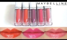 Maybelline Color Elixir Lip Color Swatches on Lips 5 colors