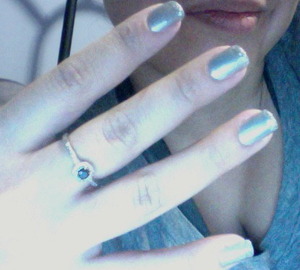 Silver with glitter tips