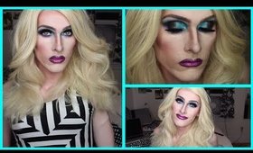 Drag Queen Makeup Tutorial ♡ Turquoise and Purple ♡ Wild Berry Poptart Realness