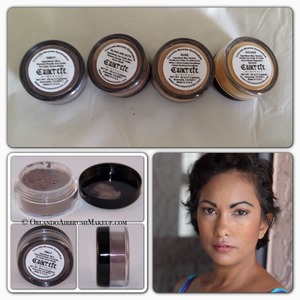 Concrete Minerals Pro Matte swatch on medium tan / olive skin.  Products available at http://www.OrlandoAirbrushMakeup.com, serving the Orlando and Miami markets.