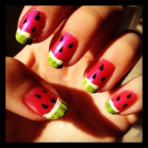 Watermelon Nails! fun summer look