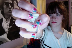 My first attempt at nail splatter...not too bad.