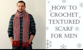 How To Crochet for Beginners | Easy Mens Scarf