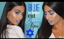 Blue + White Cut Crease & Ombré Lip Tutorial | Israel's Independence Day!