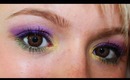 Purple and green makeup tutorial for brown eyes