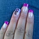 Purple cheetah nails