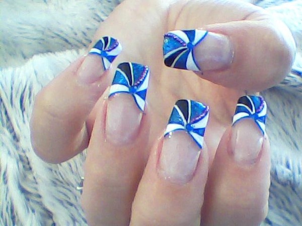 Blue Tip Nail Art for Prom - wide 10
