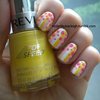 White, Pink, Yellow Stripes And Dots
