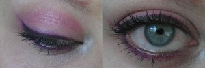pink eye with black-and-purple eyeliner
