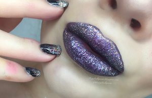 Hehe, something about glitter lips that makes me BEYOND happy! The glitter is Urban Decay's ACDC with Wet N' Wild Pink Sugar Glitter Layered on top. http://theyeballqueen.blogspot.com/2016/02/disco-gemini-glittered-smokey-eye.html