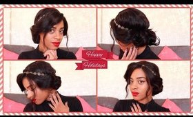 Easy Boho Goddess Holiday Updo Hairstyle