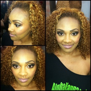 Did Keenia's make up for her photo shoot!! :D. She loved the golds & dark browns such a natural eye w/a nude lip. :) 