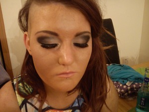 black and white Smokey eye and liner by me 
