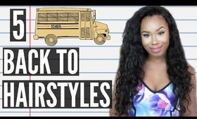 5 Quick & Easy Back to School Heatless Hairstyles! Perfect for Curly Hair & Straight Hair!