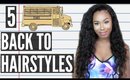 5 Quick & Easy Back to School Heatless Hairstyles! Perfect for Curly Hair & Straight Hair!