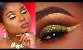 LEMON LIME GLITTER  CUT CREASE MAKEUP TUTORIAL - QUEENII ROZENBLAD