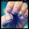 nude nail polish & glitter touch