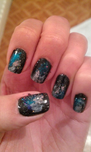 First attempt at galaxy nails.