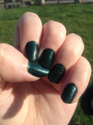 Mix of Butter London's 'Jack the Lad' and 'British Racing Green.'