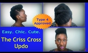 Natural Hairstyles: The Criss Cross Updo How To (Basket Weaving)