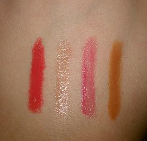 Sonia Kashuk Luxury Lip Colors in (L to R) Caroline, Morning Glory, Sheer Orchid, and Truffle