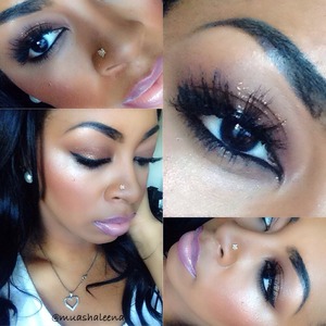 A soft brown smokey eye with subtle glitter on top:) 

Follow me on Instagram @muashaleena to see my daily makeup pics :) 

Check me out on YouTube : ShaLeenaB MUA