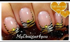 Tiger Print French Tip Nails | Animal Print Nail Art ♥