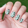 Mint Leopard Nails