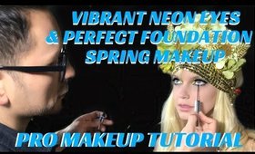 SPRING MAKEUP TUTORIAL * VIBRANT NEON EYES AND HOW TO PERFECT SKIN - karma33