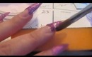Pink Glitter Stiletto Acrylic Nails