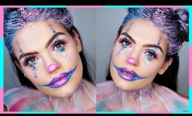 Cotton Candy Clown HALLOWEEN Makeup & Hair